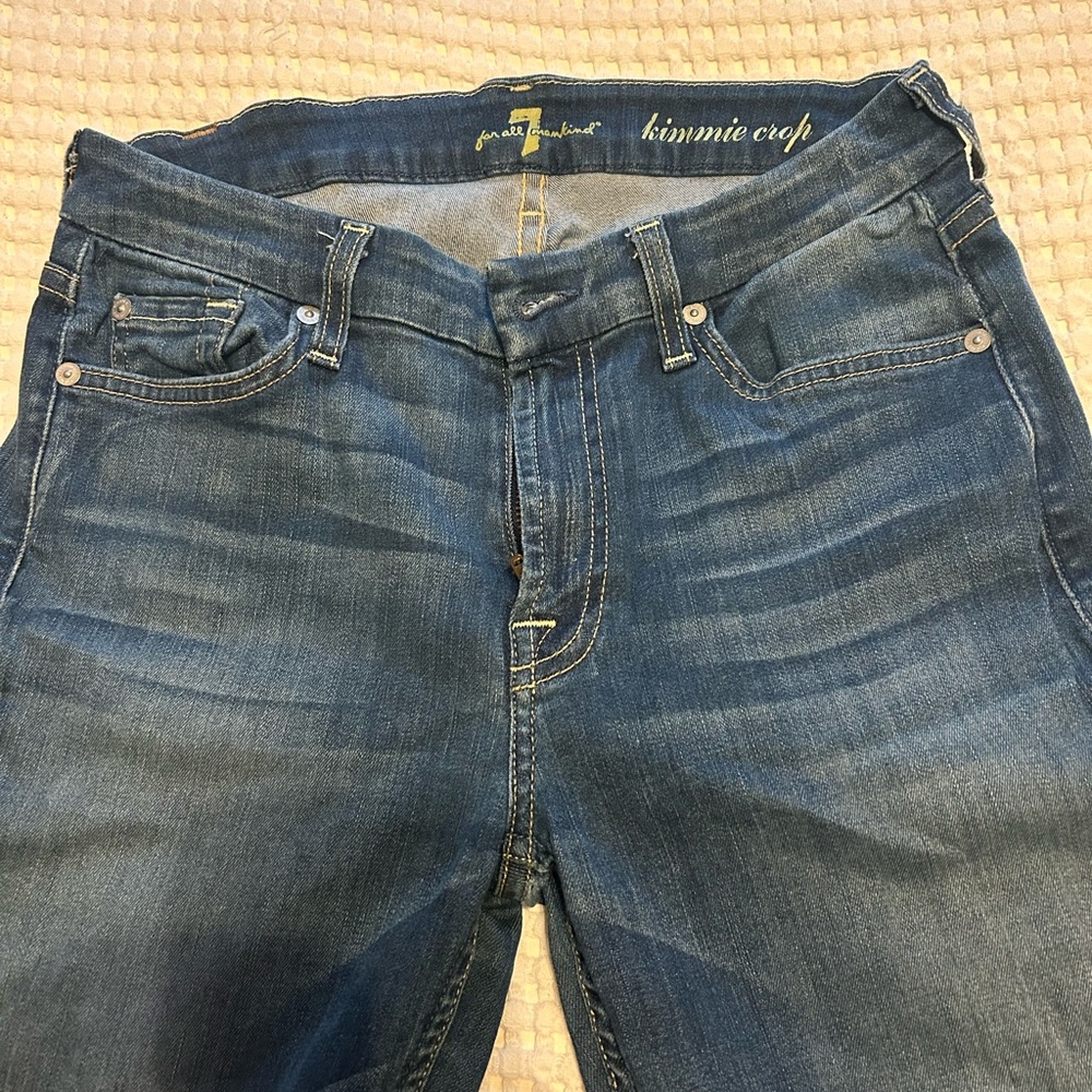 7 For All Mankind Dark Blue Ankle Jeans
